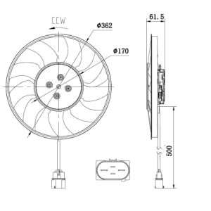 Koelventilatorwiel, motorkoeling NRF 47931