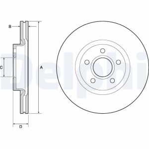 Disque de frein DELPHI BG4676C avant, ventilé, 2 Stück