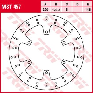 Remschijf TRW MST457, 1 Stuk