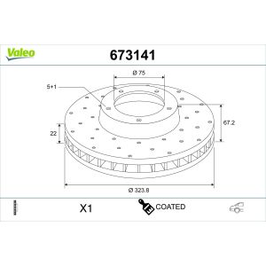Bromsskiva VALEO 673141