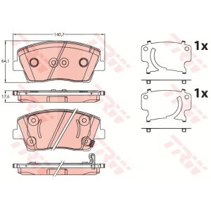 Set di pastiglie freno TRW GDB2253, fronte