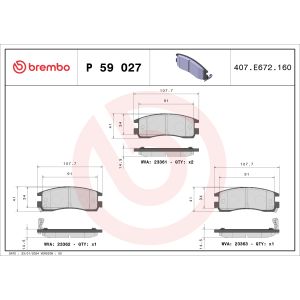 Levyjarrun jarrupalasarja BREMBO P 59 027