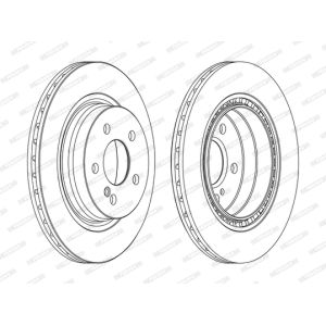 Jarrulevy FERODO DDF1700C takana, tuuletettu, 2 kpl