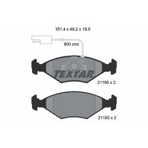 Remblokset TEXTAR 2119501, voor