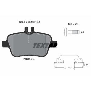 Bremsbelagsatz TEXTAR 2484805, Hinten