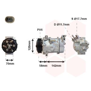 Compressor, ar condicionado VAN WEZEL 3700K448