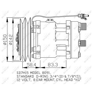 Ilmastoinnin kompressori NRF 32767