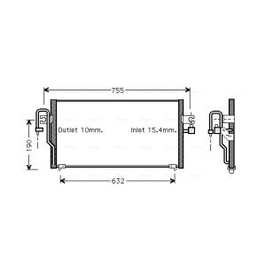 Condensador, sistema de ar condicionado AVA COOLING DN5183