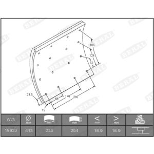 Bremsbackensatz, Trommelbremse BERAL KBL19933.0-1550