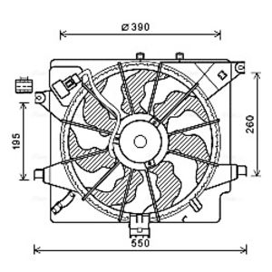 Ventilador, arrefecimento do motor AVA COOLING HY7563