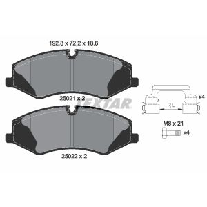 Conjunto de pastilhas de travão TEXTAR 2502101, frente