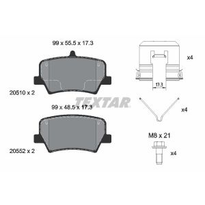 Bremsbelagsatz TEXTAR 2051001, Hinten