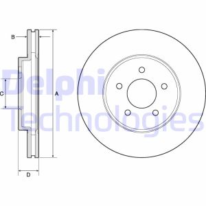 Jarrulevy DELPHI BG4120 etupuolella/tuuletettu/2 kpl