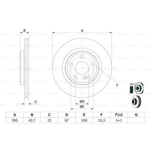 Bremsscheibe BOSCH 0 986 479 F75 hinten, belüftet, 1 Stück