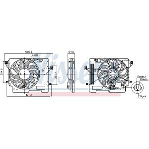 Ventilador, refrigeración del motor NISSENS 850080