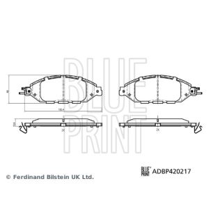 Levyjarrun jarrupalasarja BLUE PRINT ADBP420217