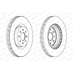 Remschijf FERODO DDF1773C voorkant, geventileerd, 2 stuk