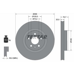 Bremsscheibe TEXTAR 92313905