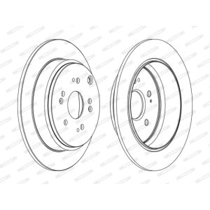 Remschijf FERODO DDF1860C achter, compleet, 2 stuk