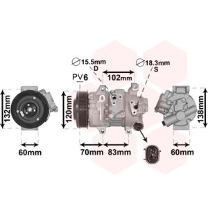 Kompressor för luftkonditionering VAN WEZEL 5300K627