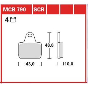 Jeu de plaquettes de frein TRW MCB790SCR Keine Strassenhomologation