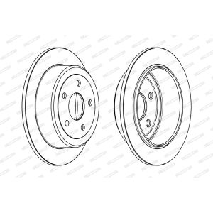Remschijf FERODO DDF1958C achter, compleet, 2 stuk