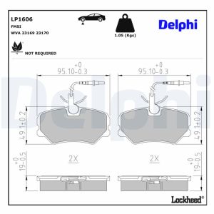 Bremsbelagsatz DELPHI LP1606, Vorne