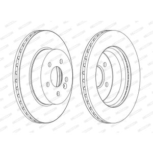 Disque de frein FERODO DDF1036C avant, ventilé, 2 pièce