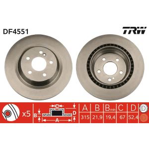Disco de travão TRW DF4551