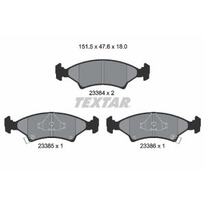 Set di pastiglie freno TEXTAR 2338401, fronte