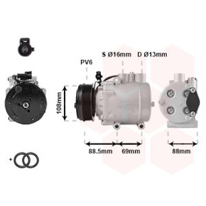 Compressor, ar condicionado VAN WEZEL 1800K174