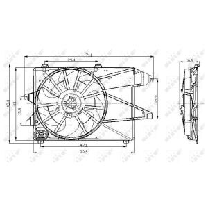 Koelventilatorwiel, motorkoeling NRF 47004