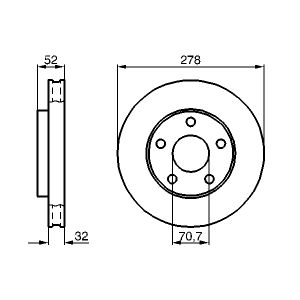 Disque de frein BOSCH 0 986 478 486 avant, ventilé, 1 pièce