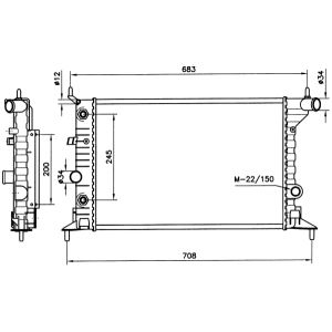 Radiator, motorkoeling NRF 519516