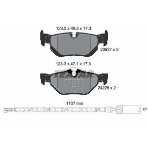 Conjunto de pastilhas de travão TEXTAR 2392707, atrás
