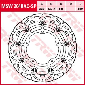 Remschijf TRW MSW204RAC-SP, 1 Stuk