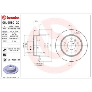 Remschijf BREMBO 8958021 achter, volledig, sterk gecarboniseerd, 1 Stuk