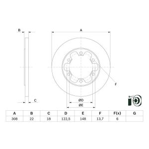 Disco freno BOSCH 0 986 479 D43 posteriore, completo, 1 pezzo