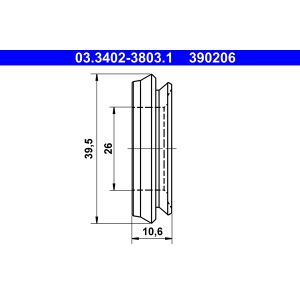 Kumisuojus, jarrupääsylinteri ATE 03.3402-3803.1