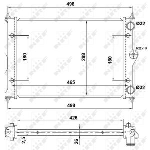 Radiador, refrigeración de motor NRF 519505