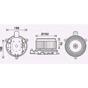 Moteur électrique, pulseur d'air habitacle AVA COOLING TO8740