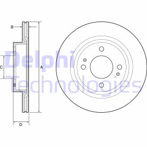 Discos de freno DELPHI BG4830C delantero, ventilado , 2 Pieza