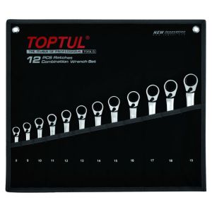 Cliquet Jeu de clés mixtes TOPTUL 12Stk (8 9 10 11 12 13 15 16 17 18 19 mm)