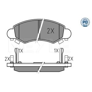 Bremsbelagsatz, Scheibenbremse MEYLE 025 232 5316/PD