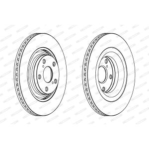 Remschijf FERODO DDF1754C voorkant, geventileerd, 2 stuk