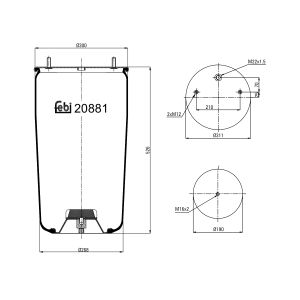 Fole de mola, suspensão pneumática FEBI BILSTEIN 20881