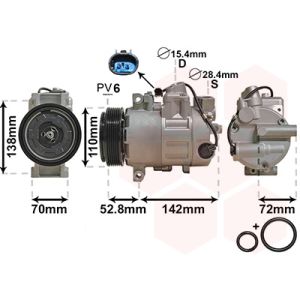 Compressor, ar condicionado VAN WEZEL 0600K415