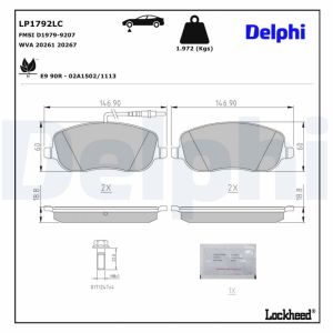 Conjunto de pastilhas de travão DELPHI LP1792LC