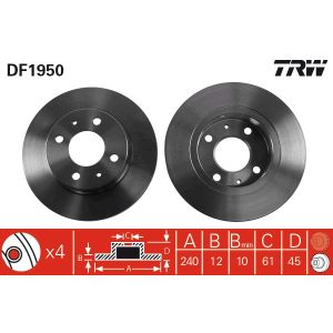Disque de frein TRW DF1950
