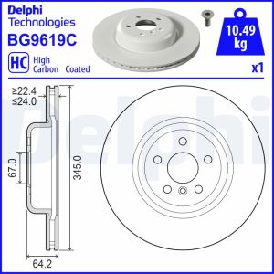 Disco de freno DELPHI BG9619C